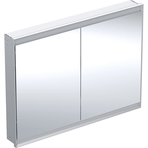 GEBERIT Zrcadlová skříňka Geberit ONE s ComfortLight, dvě dvířka, podomítková montáž, výška 90 cm Hliník eloxovaný #505.805.00.1