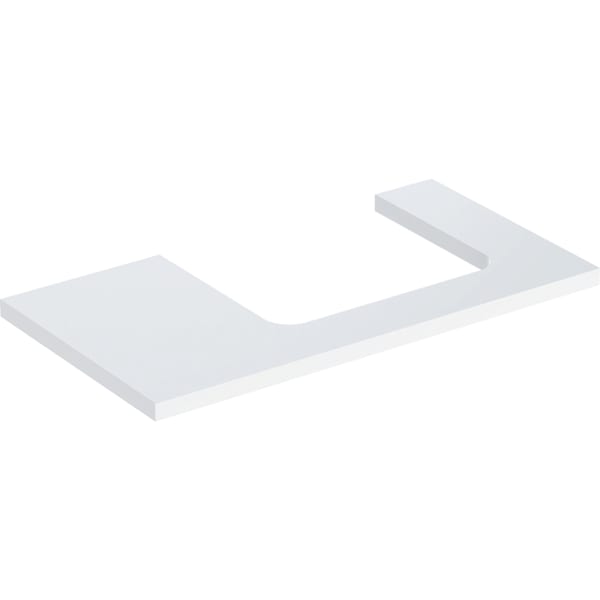 GEBERIT Umyvadlová deska Geberit ONE s výřezem, pro umyvadlo na desku, obdélníkové Bílá / Lakované s vysokým leskem #505.323.00.1