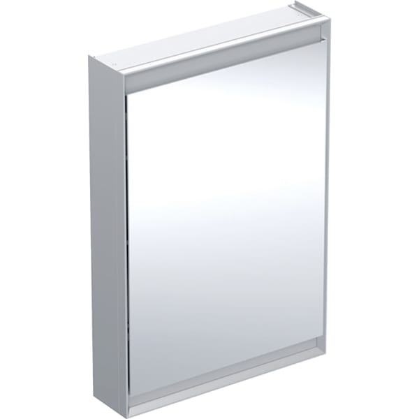 GEBERIT Zrcadlová skříňka Geberit ONE s ComfortLight a jedněmi dvířky, montáž na omítku, výška 90 cm Hliník eloxovaný #505.811.00.1