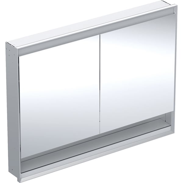 GEBERIT Zrcadlová skříňka Geberit ONE s nikou a ComfortLight, dvě dvířka, podomítková montáž, výška 90 cm Hliník eloxovaný #505.825.00.1