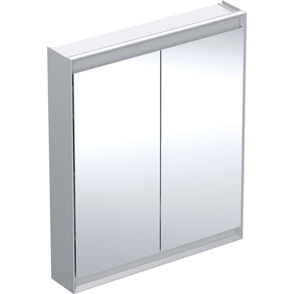 GEBERIT Zrcadlová skříňka Geberit ONE s ComfortLight, dvě dvířka, montáž na omítku, výška 90 cm Hliník eloxovaný #505.812.00.1