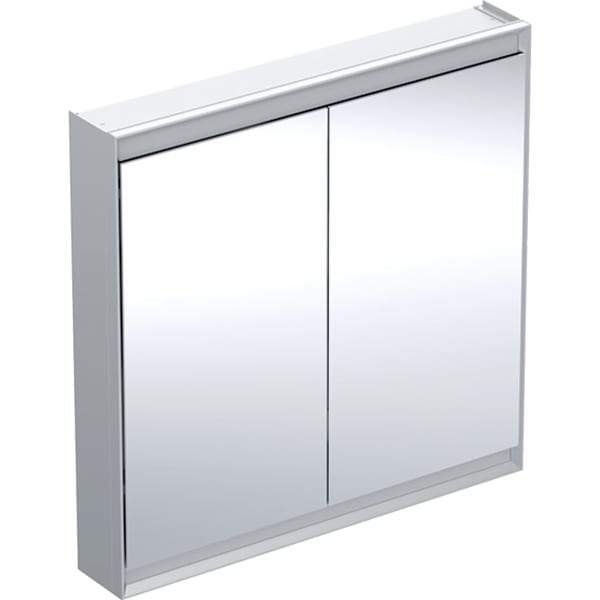 GEBERIT Zrcadlová skříňka Geberit ONE s ComfortLight, dvě dvířka, montáž na omítku, výška 90 cm Hliník eloxovaný #505.813.00.1