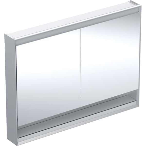 GEBERIT Zrcadlová skříňka Geberit ONE s nikou a ComfortLight, dvě dvířka, montáž na omítku, výška 90 cm Hliník eloxovaný #505.835.00.1