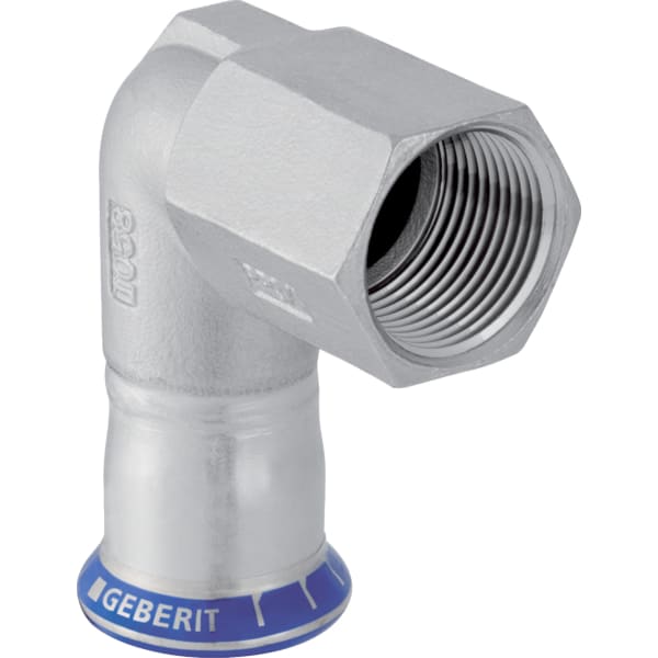 GEBERIT Mapress nerezový přechodový úhelník 90° s vnitřním závitem (bez LABS) #83804