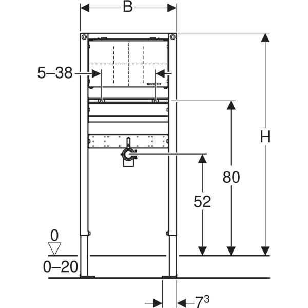 GEBERIT Montážní prvek Geberit Duofix pro umyvadlo, 112–130 cm, nástěnná armatura pod omítku #111.493.00.1