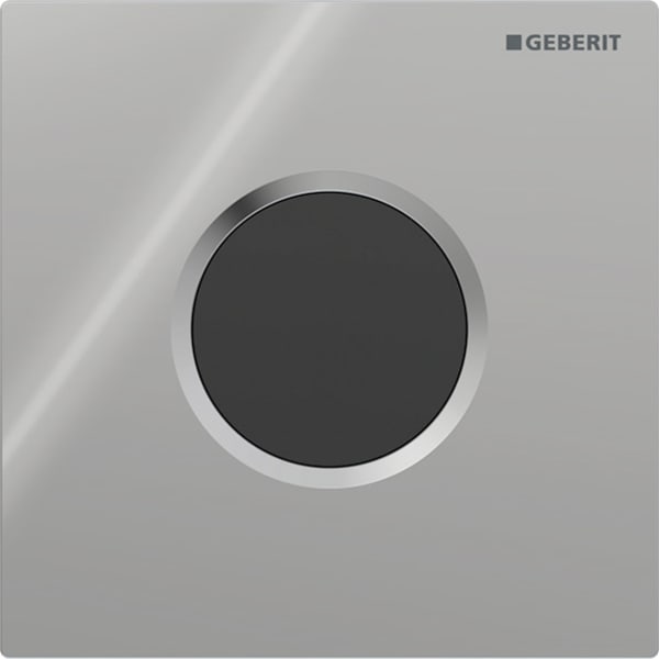 GEBERIT Ovládání splachování pisoáru Geberit, s elektronickým spuštěním splachování, napájení z baterie, krycí deska typ 01, Round chrom / Lesklý #116.031.21.5