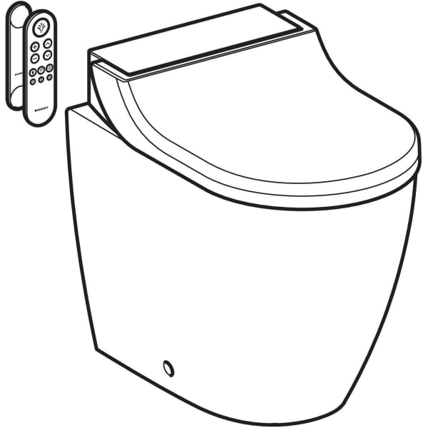 GEBERIT AquaClean Tuma Comfort kompletní WC systém stojící WC, zapuštěné do zdi #146.310.SI.1 - WC keramický spotřebič: bílý / KeraTect designový kryt: bílé sklo