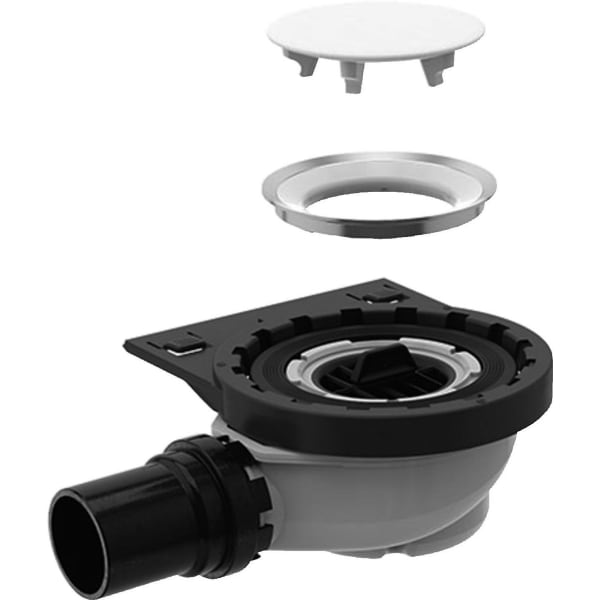 GEBERIT Sprchová odpadní souprava Geberit s držákem zápachové uzávěrky, pro sprchovou vaničku Setaplano, výška vodního uzávěru 50 mm Alpská bílá / Matný #154.017.00.1