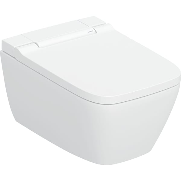 GEBERIT AquaClean kompletní závěsné WC Sela Square, Rimfree, SoftClose #146.250.01.1 - bílá/KeraTect