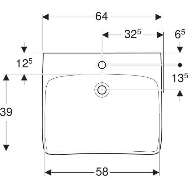 GEBERIT Renova Comfort bezbariérové umyvadlo #258567600 - bílá / KeraTect