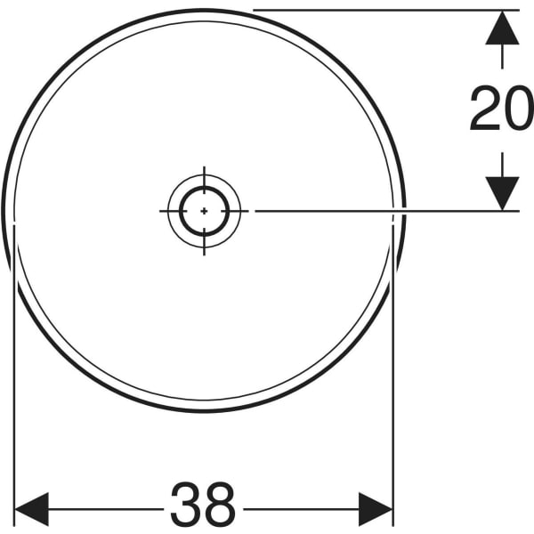 GEBERIT VariForm vestavné umyvadlo kulaté #500.703.01.2 - bílá / spodní strana: glazura