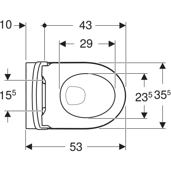 GEBERIT Sada závěsného WC Geberit iCon s hlubokým splachováním, uzavřený tvar, Rimfree, s WC sedátkem Bílá / Matný #501.663.JT.1
