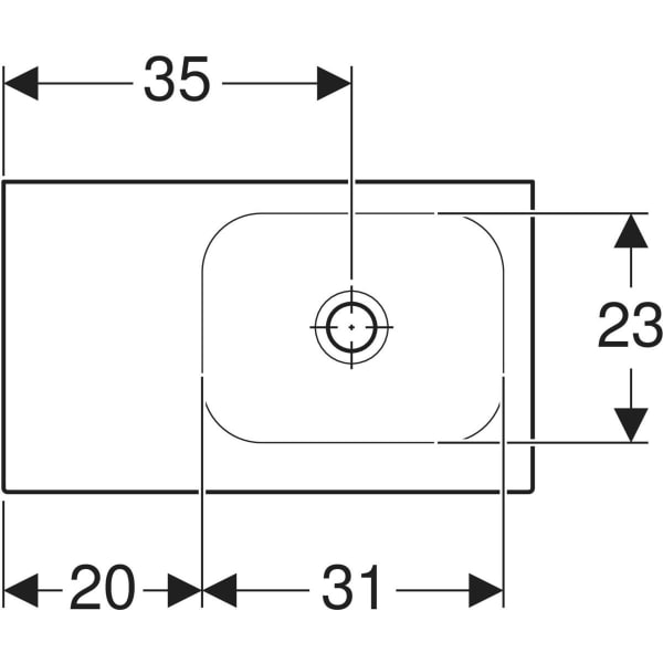 GEBERIT Umývátko Geberit iCon Light s odkládací plochou Bílá / KeraTect #501.833.00.4
