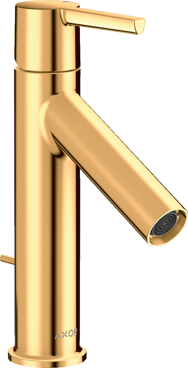 HANSGROHE Jednopáková umyvadlová baterie AXOR Starck 100 s pákovým ramínkem a výsuvným odpadem #10001990 - Polished Gold Optic