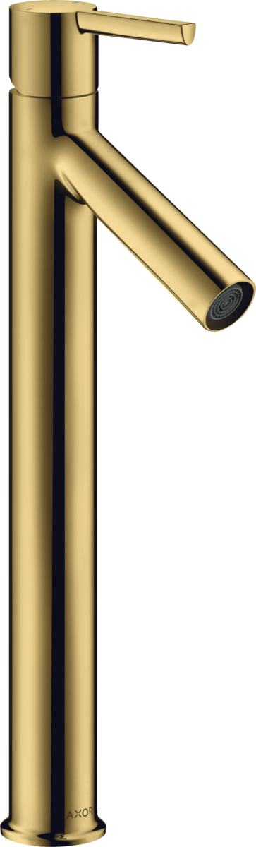 HANSGROHE Jednopáková umyvadlová baterie AXOR Starck 250 s pákovou rukojetí pro umyvadla na desku s výsuvným odpadem #10103990 - Polished Gold Optic