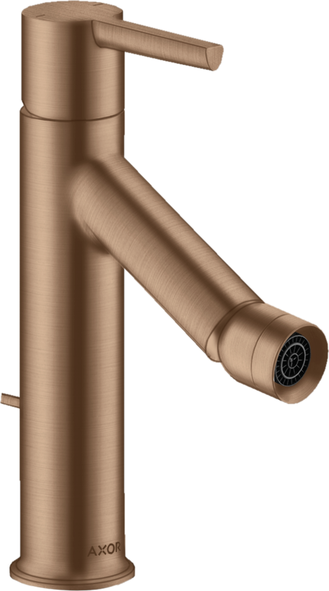 HANSGROHE Jednopáková bidetová baterie AXOR Starck s pákovou rukojetí a výsuvným odpadem #10214310 - Brushed Red Gold