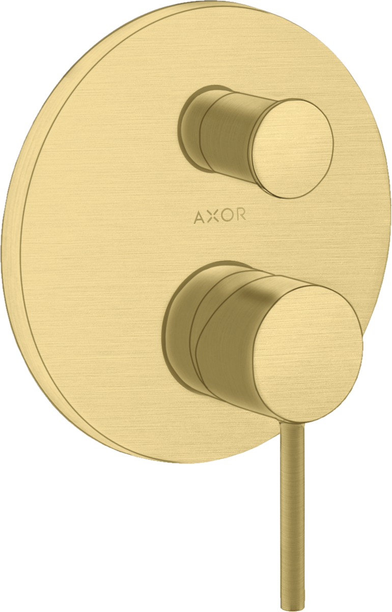 HANSGROHE Podomítková jednopáková vanová baterie AXOR Starck s kolíkovou rukojetí a integrovanou bezpečnostní kombinací podle normy EN1717 #10418950 - kartáčovaná mosaz