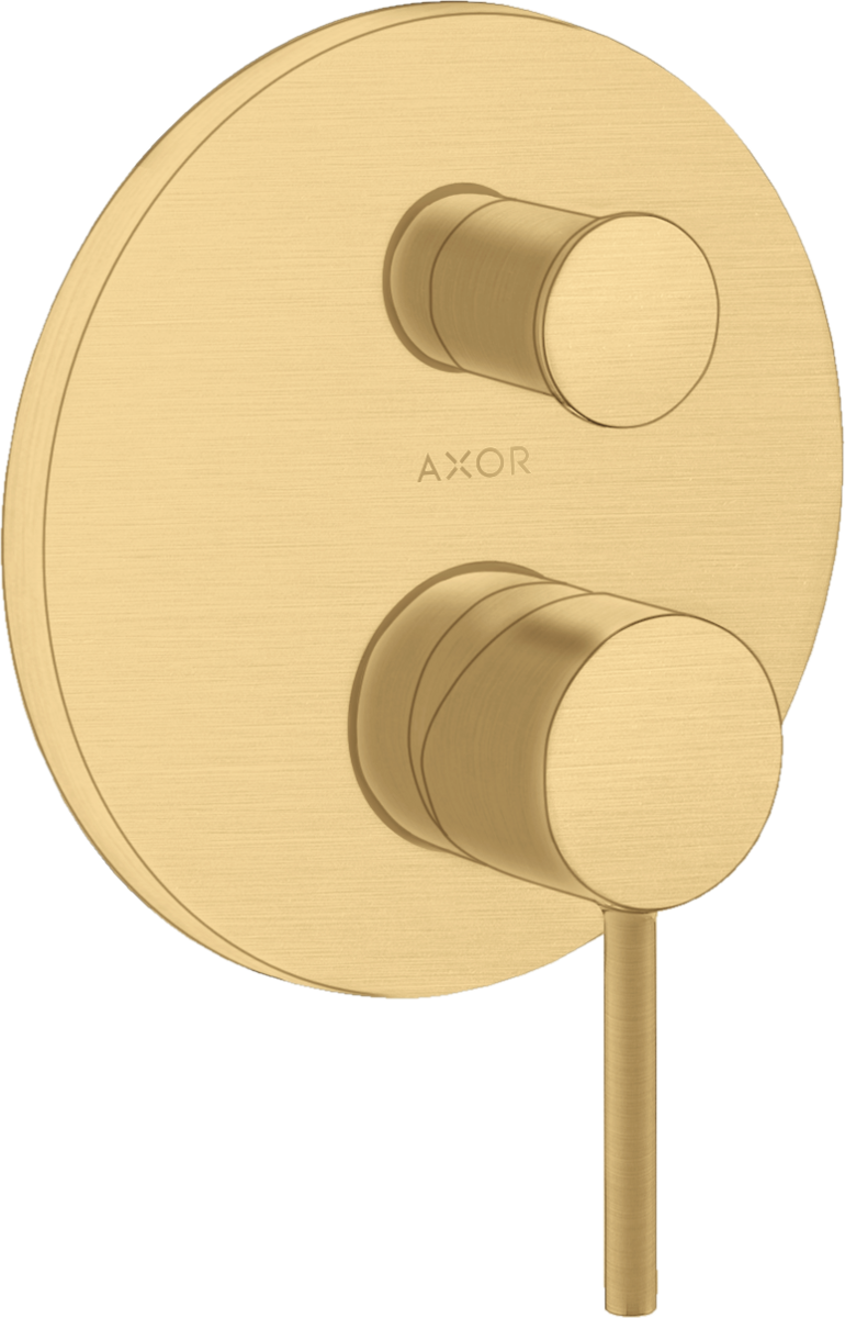 HANSGROHE Podomítková jednopáková vanová baterie AXOR Starck s kolíkovou rukojetí a integrovanou bezpečnostní kombinací podle normy EN1717 #10418250 - Brushed Gold Optic