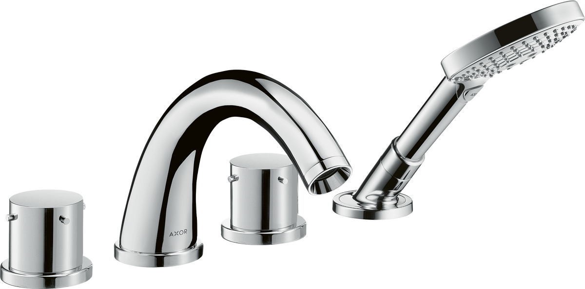 HANSGROHE AXOR Starck 4-otvorová baterie na okraj dlaždice s nulovými rukojeťmi #10451000