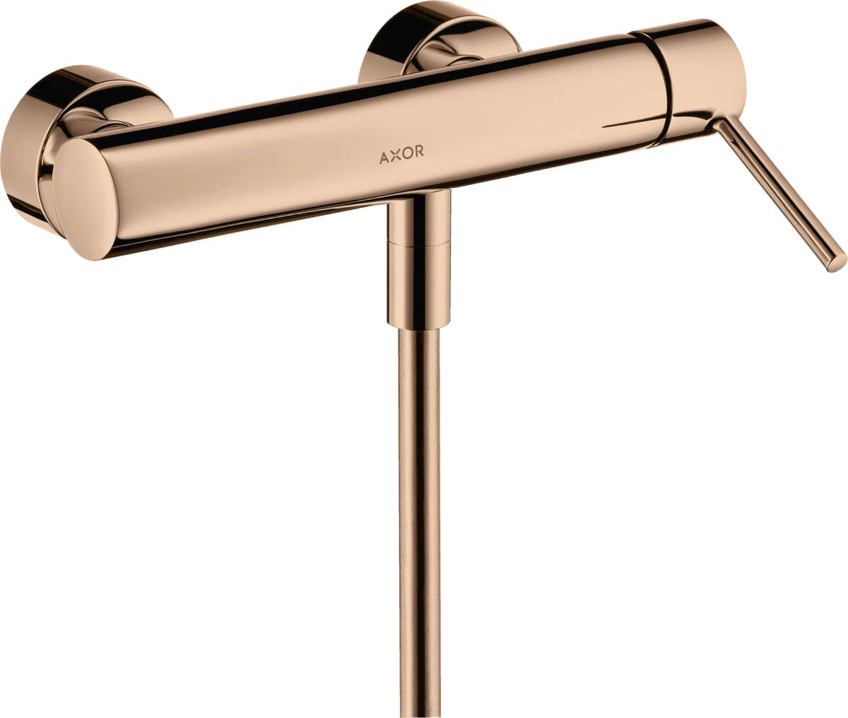 HANSGROHE AXOR Starck jednopáková povrchová sprchová baterie s kolíkovou rukojetí #10611300 - Leštěné červené zlato