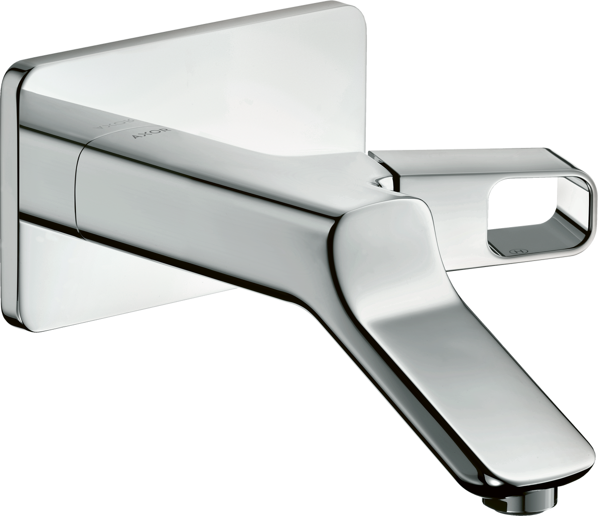 HANSGROHE AXOR Urquiola podomítková jednopáková umyvadlová baterie pro montáž na stěnu s výtokem 200 mm #11026800 - nerezová ocel Optic
