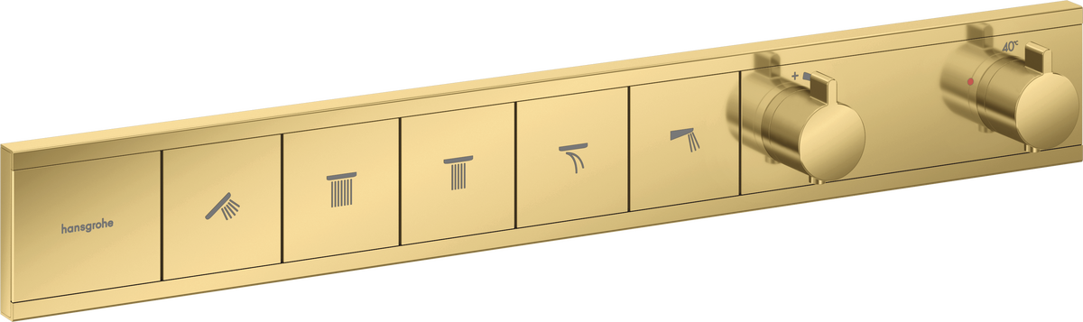 HANSGROHE RainSelect Termostat pod omítku pro 5 spotřebičů #15384990 - leštěný vzhled zlata