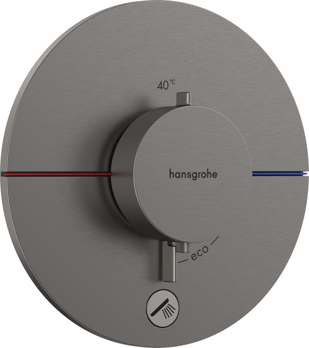 HANSGROHE ShowerSelect Comfort S Termostat pod omítku pro 1 spotřebič a další výtok #15562340 - kartáčovaný černý chrom