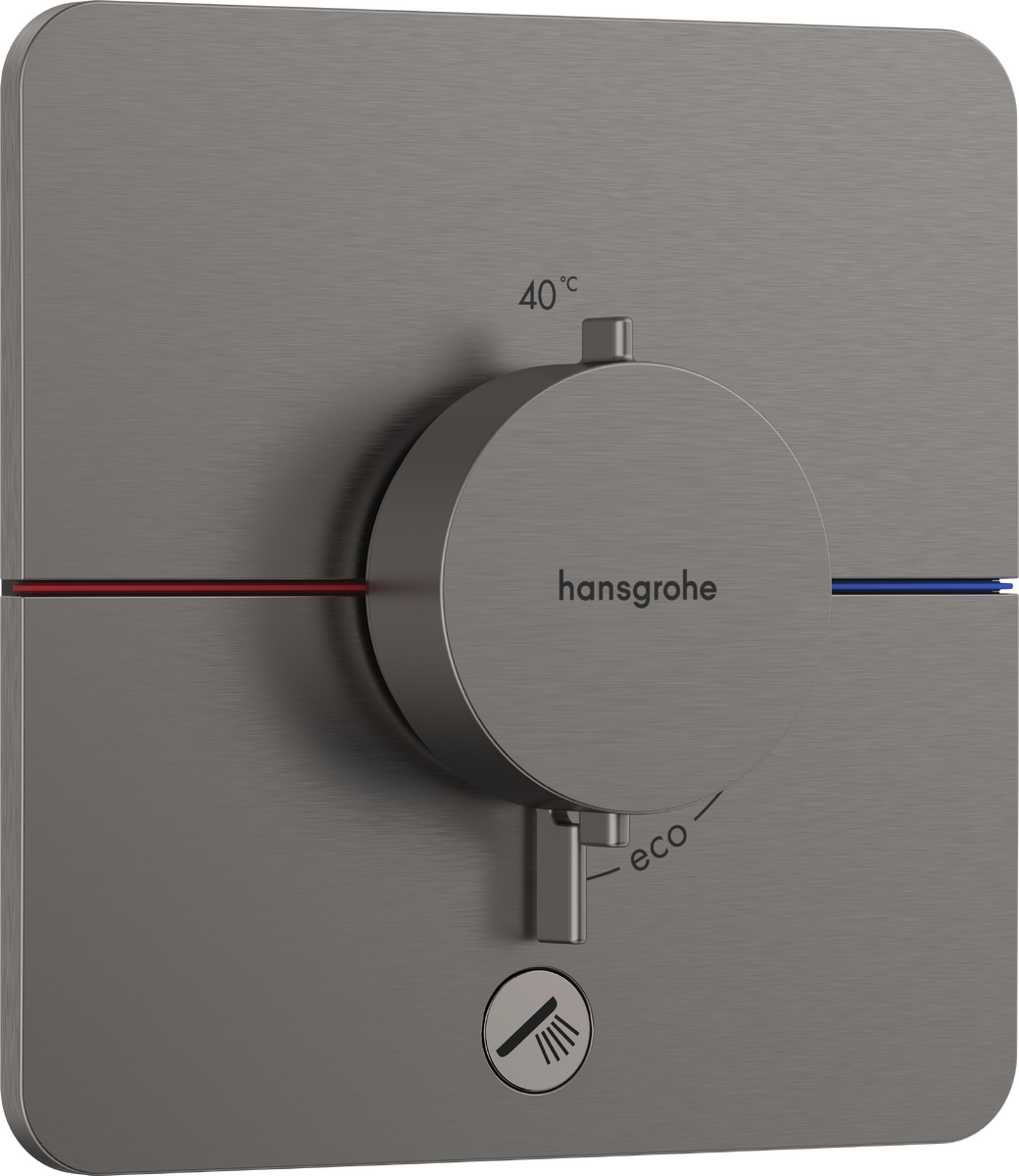 HANSGROHE ShowerSelect Comfort Q Termostat pod omítku pro 1 spotřebič a další výtok #15589340 - kartáčovaný černý chrom