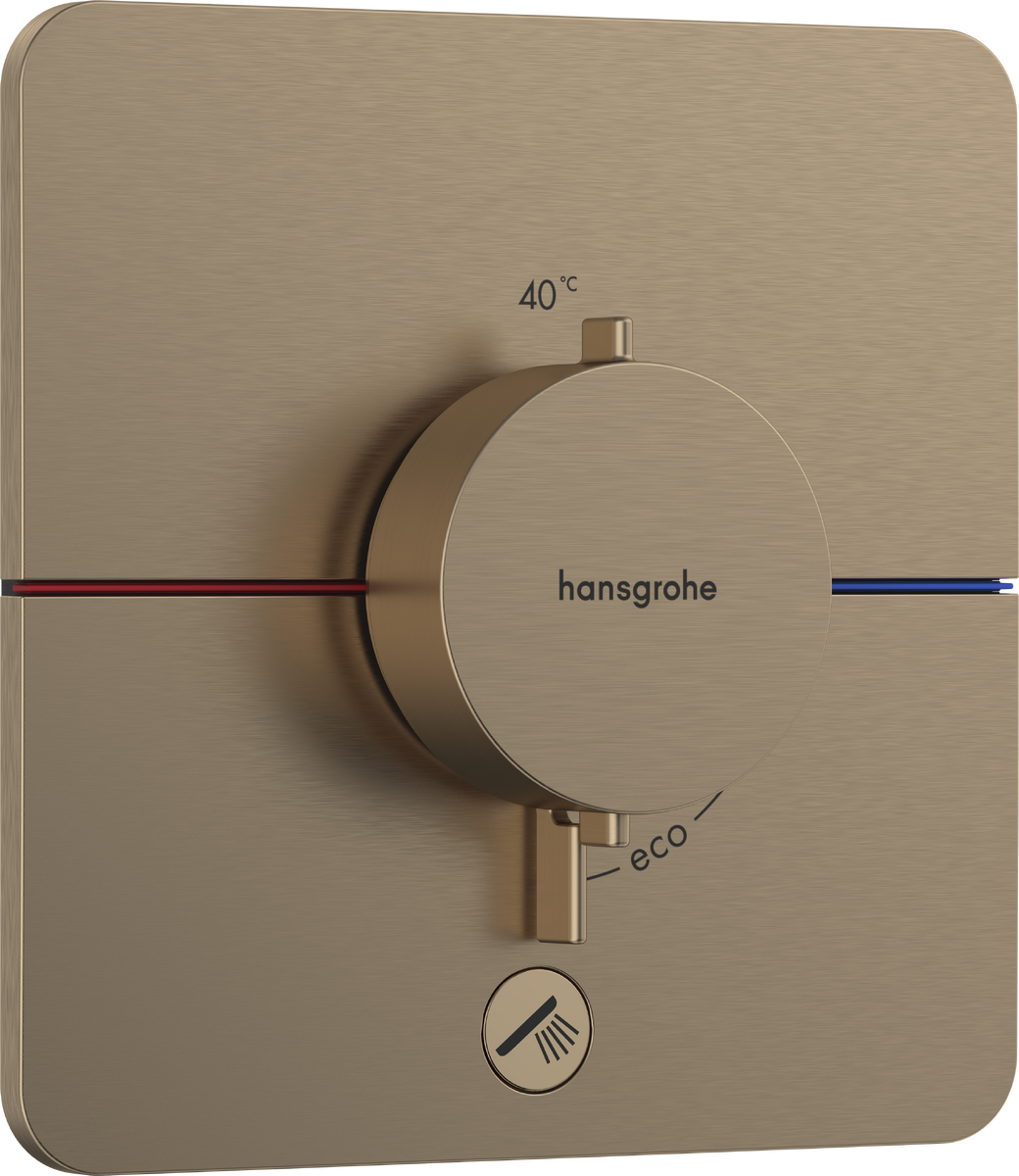 HANSGROHE ShowerSelect Comfort Q Termostat pod omítku pro 1 spotřebič a další výtok #15589140 - kartáčovaný bronz