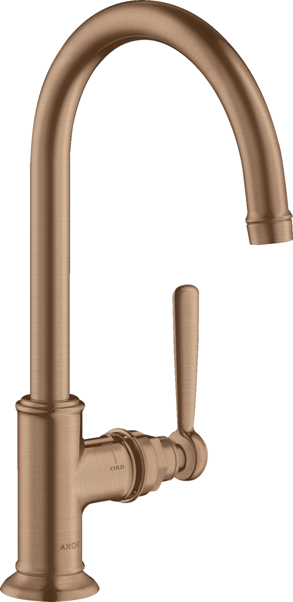 HANSGROHE Jednopáková umyvadlová baterie AXOR Montreux 210 s pákovou rukojetí s vyskakovacím výtokem #16518310 - kartáčovaná červenozlatá