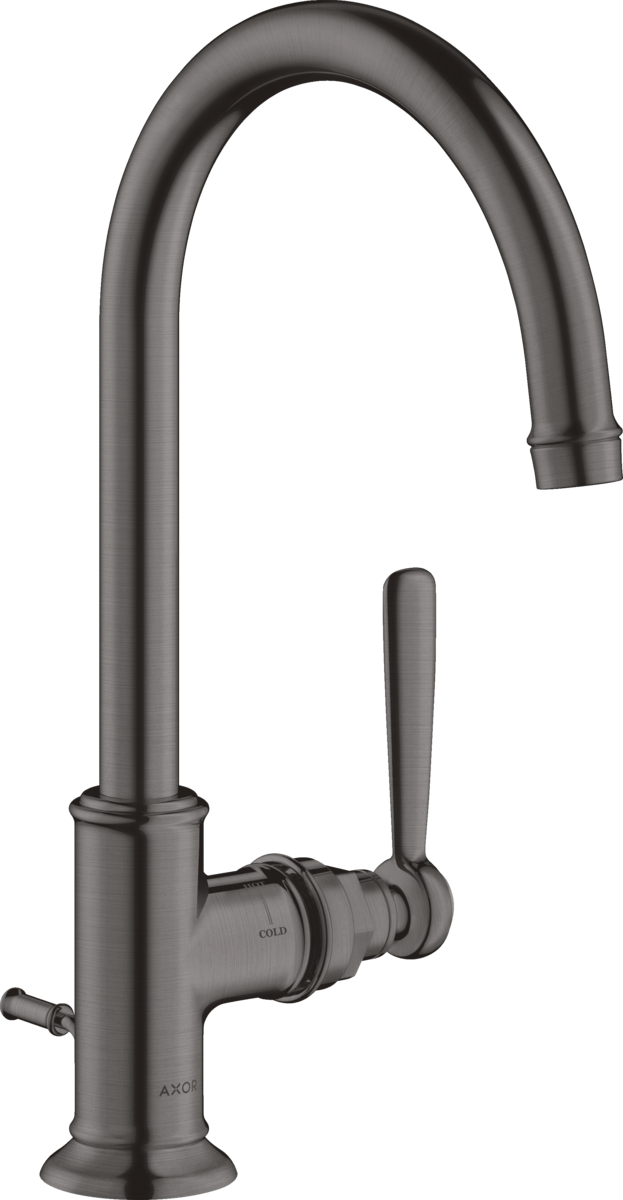HANSGROHE AXOR Montreux Páková umyvadlová baterie 210 s páčkovou rukojetí a s odtokovou soupravou s táhlem #16517340 - kartáčovaný černý chrom