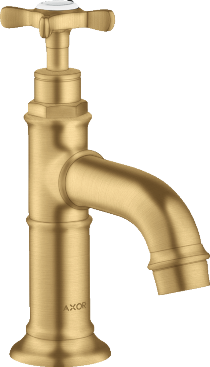 HANSGROHE Sloupový ventil AXOR Montreux 50 s křížovou rukojetí bez výsuvného odpadu #16530250 - Brushed Gold Optic