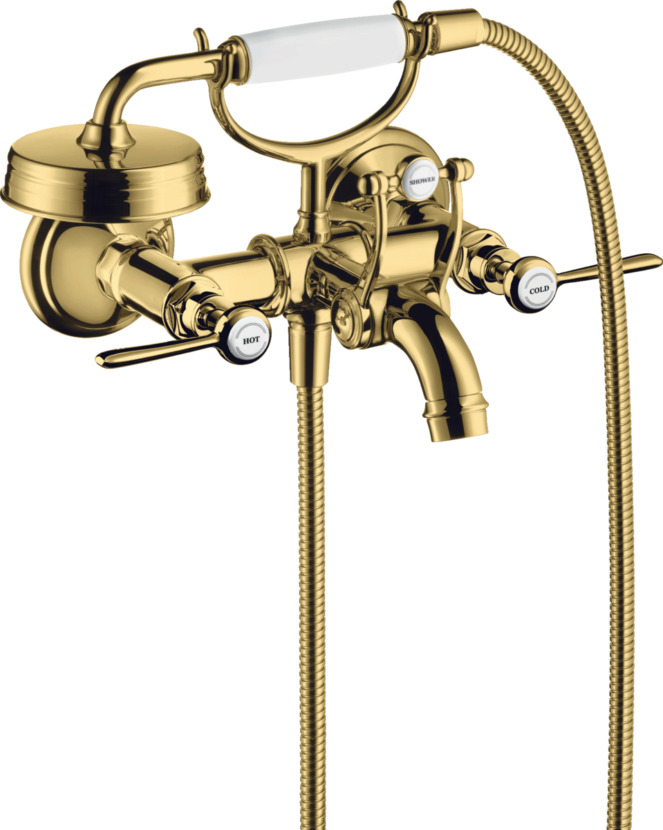 HANSGROHE AXOR Montreux 2páková vanová baterie na povrch s pákovými rukojeťmi #16551990 - Polished Gold Optic