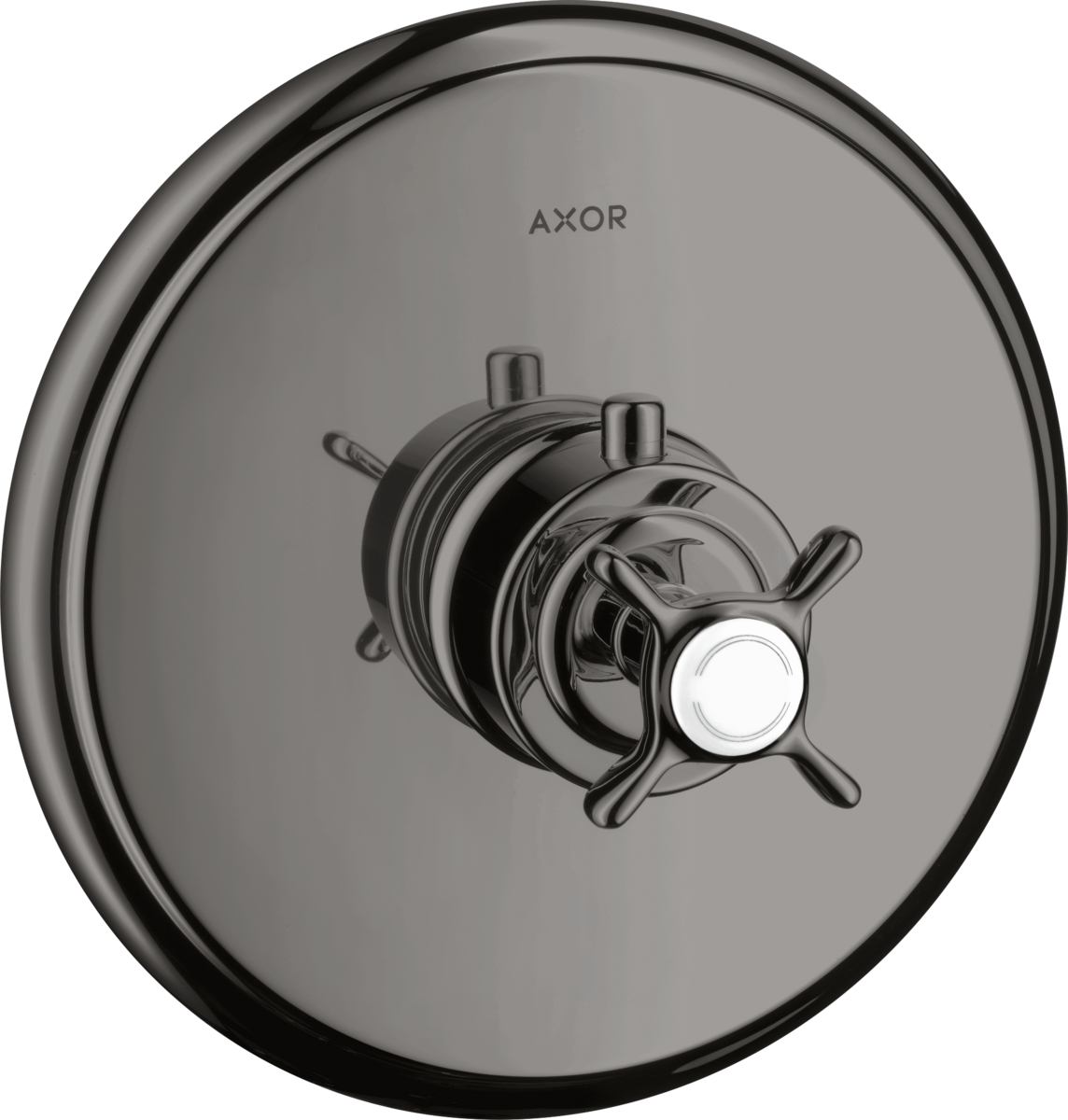 HANSGROHE Skrytý termostat AXOR Montreux s křížovou rukojetí #16810330 - Leštěný černý chrom