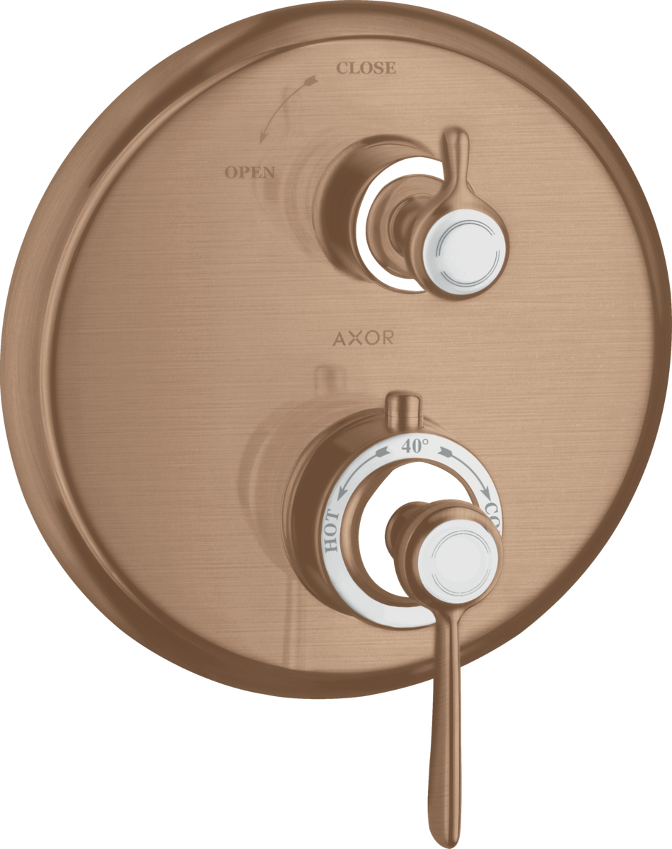 HANSGROHE Skrytý termostat AXOR Montreux s pákovou rukojetí a uzavíracím ventilem #16801310 - Brushed Red Gold