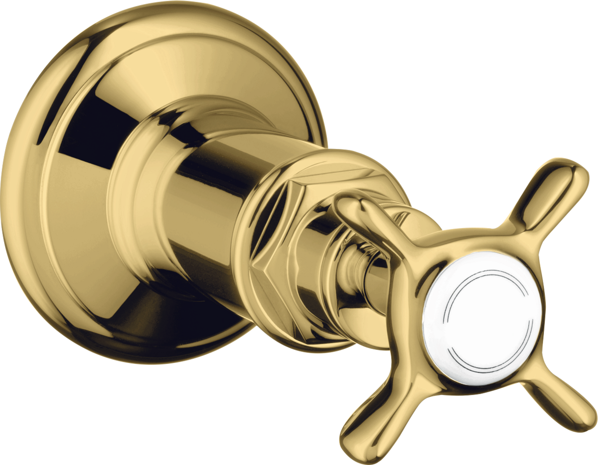 HANSGROHE Skrytý uzavírací ventil AXOR Montreux s křížovou rukojetí #16871990 - Polished Gold Optic