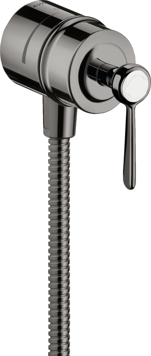 HANSGROHE Nástěnný uzávěr AXOR Montreux se zpětnou klapkou, uzavíracím ventilem a pákovou rukojetí #16883330 - leštěný černý chrom