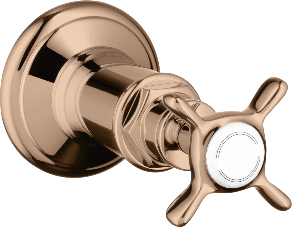 HANSGROHE Skrytý uzavírací ventil AXOR Montreux s křížovou rukojetí #16871300 - leštěné červené zlato