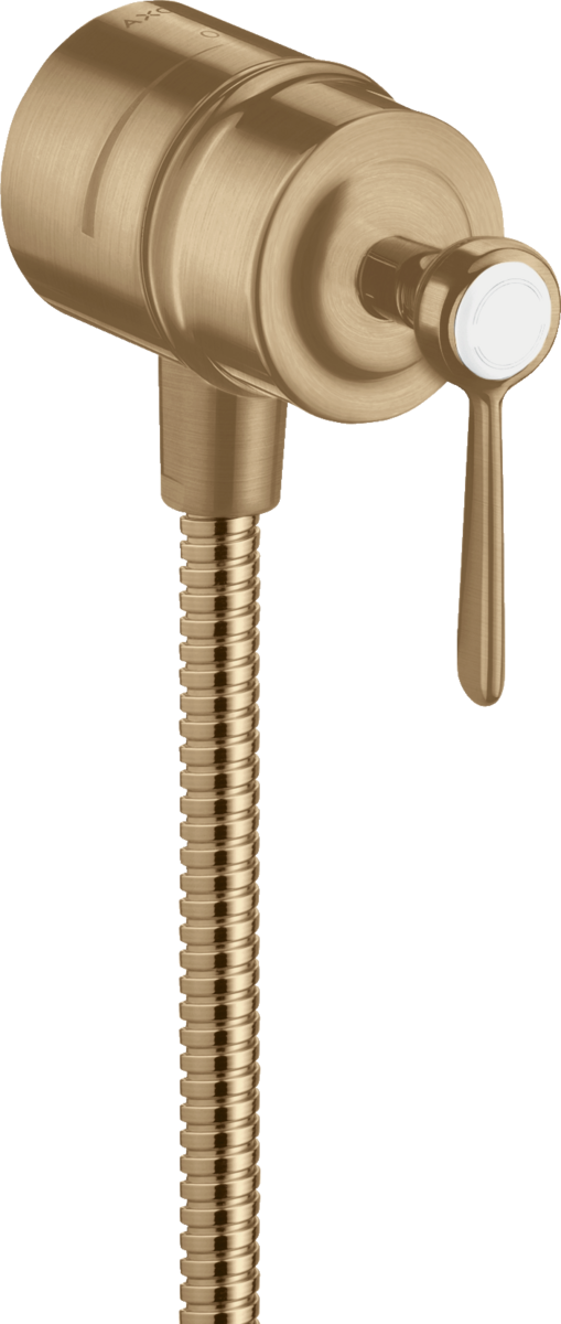 HANSGROHE Nástěnný uzávěr AXOR Montreux se zpětnou klapkou, uzavíracím ventilem a pákovou rukojetí #16883140 - kartáčovaný bronz