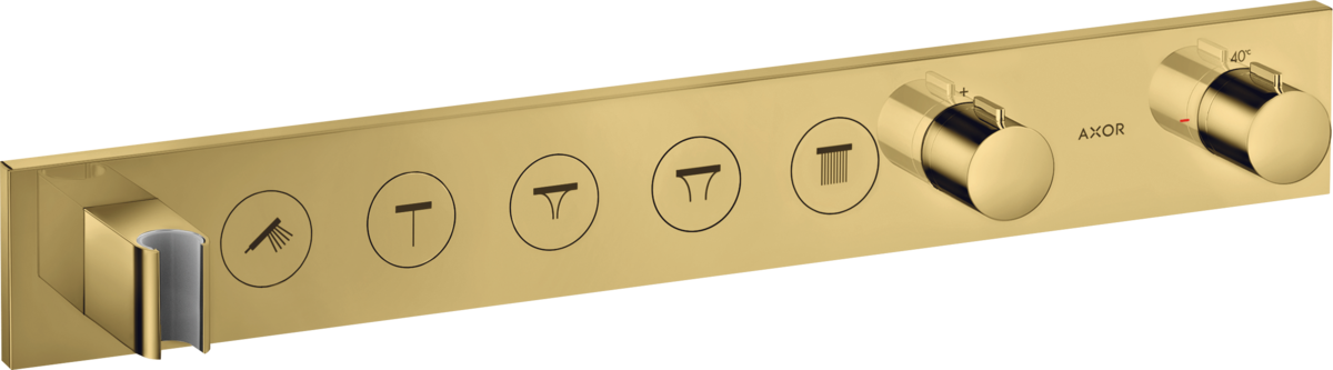 HANSGROHE Modul termostatu AXOR ShowerSolutions Select 670/90 skrytý pro 5 spotřebičů #18358990 - Polished Gold Optic