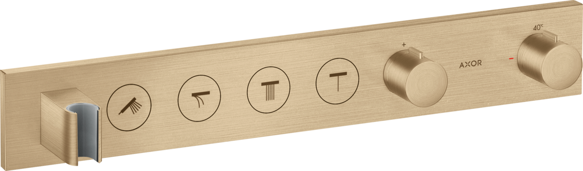 HANSGROHE AXOR ShowerSolutions Modul termostatu Select 600/90 s podomítkovou instalací, pro 4 spotřebiče #18357140 - kartáčovaný bronz
