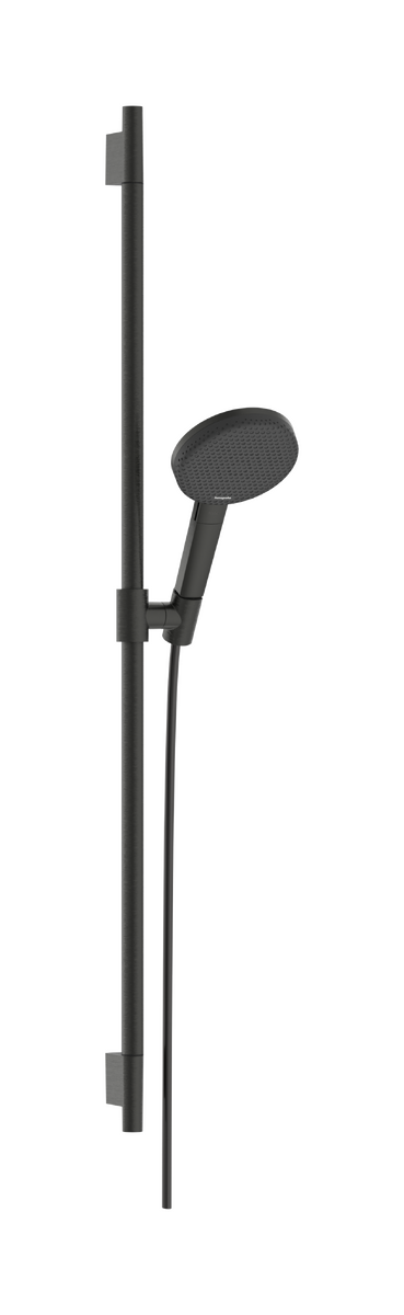 HANSGROHE Raindance Alive Select S Sprchová sada 125 3jet EcoSmart se sprchovou tyčí Unica S Puro 90 cm #24603340 - kartáčovaný černý chrom