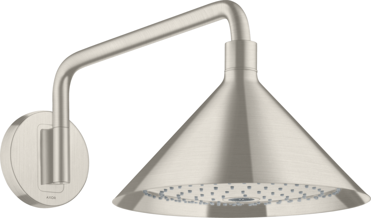 HANSGROHE AXOR Sprchy/přední horní sprcha 240 2jet se sprchovým ramenem #26021800 - nerezová ocel Optic