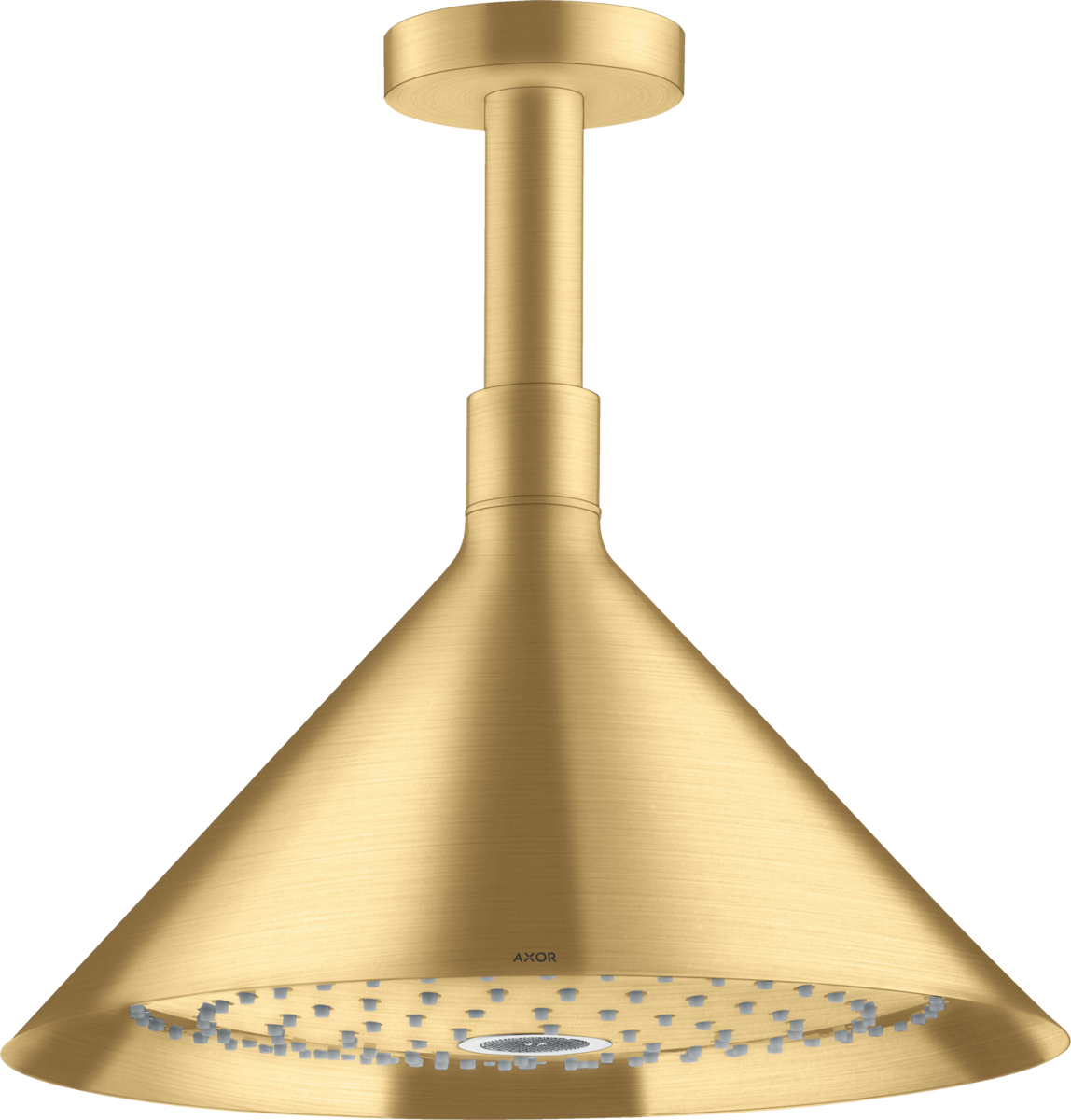 HANSGROHE Sprchy AXOR/Přední horní sprcha 240 2jet se stropním připojením #26022250 - Brushed Gold Optic