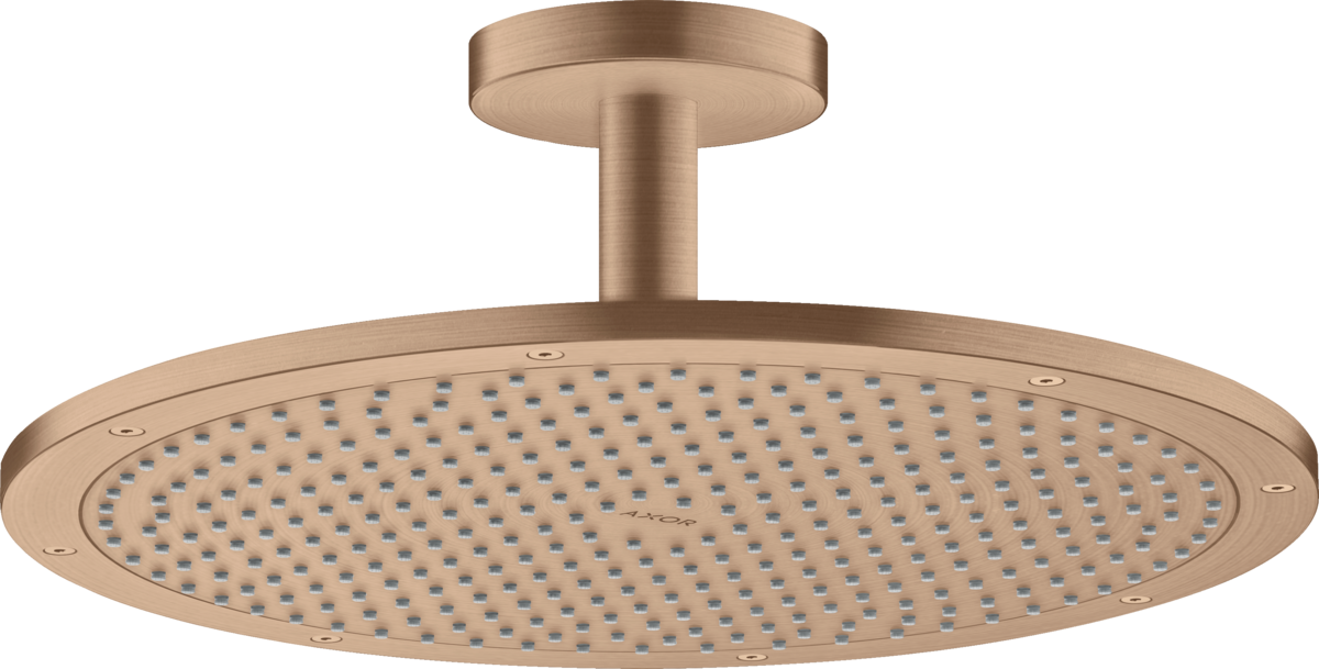 HANSGROHE Sprchová hlavice AXOR ShowerSolutions 350 1jet s připojením ke stropu #26035310 - Brushed Red Gold