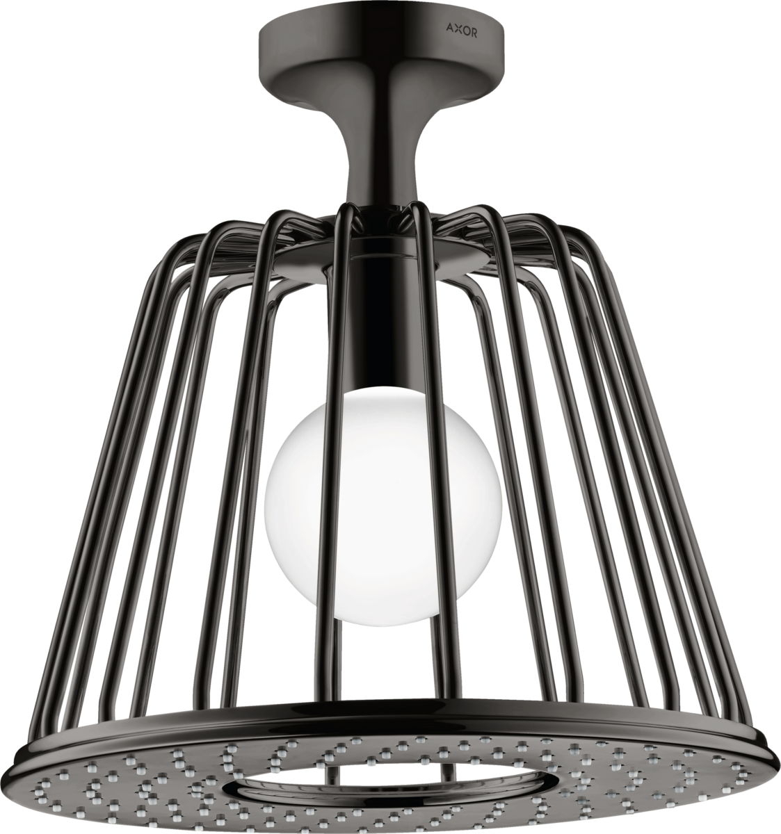HANSGROHE AXOR LampShower/Nendo LampShower 275 1jet s připojením ke stropu #26032330 - Leštěný černý chrom