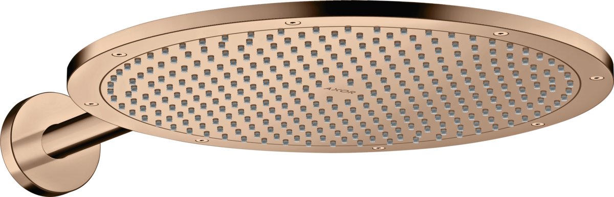 HANSGROHE AXOR ShowerSolutions horní sprcha 350 1jet se sprchovým ramenem #26034300 - Leštěné červené zlato