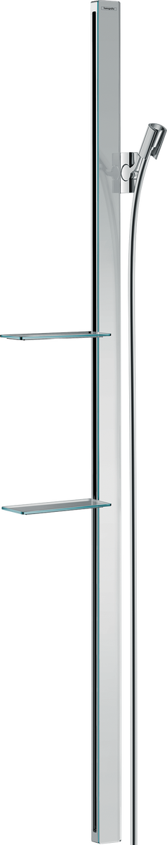 HANSGROHE Unica Sprchová tyč E 150 cm se sprchovou hadicí Isiflex 160 cm a poličkami #27645000 - chrom