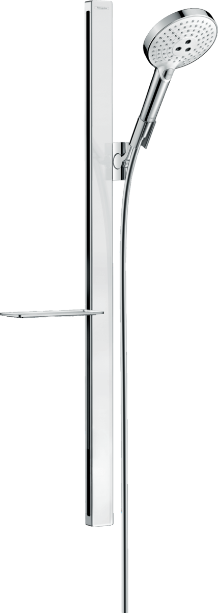 HANSGROHE Sprchový set Raindance Select S 120 3jet EcoSmart se sprchovou tyčí 90 cm a poličkou #27649400 - bílá/chromová