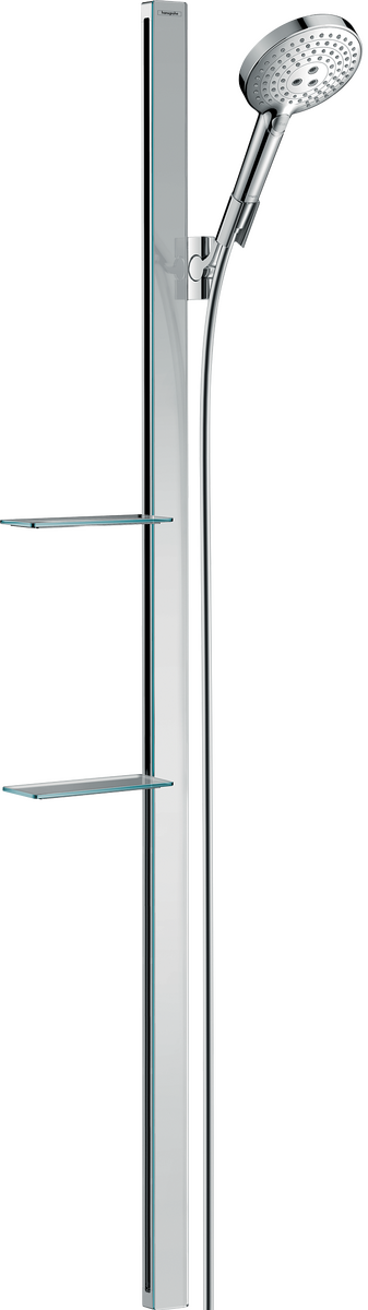 HANSGROHE Sprchový set Raindance Select S 120 3jet EcoSmart se sprchovou tyčí 150 cm a poličkami #27647000